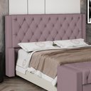 Ver imagem 2 de Cabeceira Atena para Cama Box Casal Padrão 140cm Capitonê com Frame Veludo Rosê - Desk Design