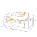 Ver imagem 2 de Sofá Retrátil e Reclinável 2 e 3 Lugares 200cm Porta-Copos Capri Veludo Preto