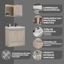 Ver imagem 6 de Kit Gabinete Banheiro Fox 60cm Madeirado Inteiro (gabinete + Cuba + Espelheira)