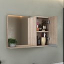 Ver imagem 4 de Kit Gabinete Banheiro Fox 60cm Madeirado Inteiro (gabinete + Cuba + Espelheira)