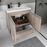 Kit Gabinete Banheiro Fox 60cm Madeirado Inteiro (gabinete + Cuba + Espelheira) - 5
