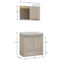 Ver imagem 3 de Kit Gabinete Banheiro Fox 60cm Madeirado Inteiro (gabinete + Cuba + Espelheira)