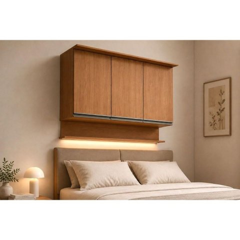 Armário Modulado Aéreo 3 Portas 120cm Liga Canela Kappesberg