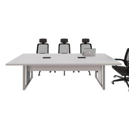 Mesa de Reunião 2,70m X 0,90m 2 Cx de Tomadas Pés Metal F5 - 5