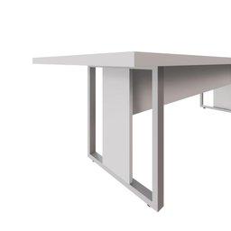 Mesa de Reunião 2,70m X 0,90m 2 Cx de Tomadas Pés Metal F5 - 6