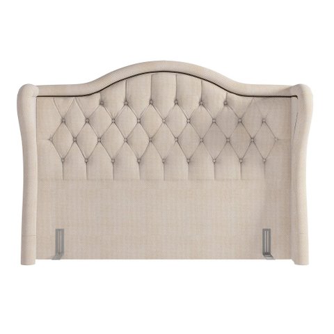 Cabeceira Cama Box Casal 140 cm P05 Lisboa Linho Creme - Lyam Decor