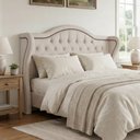 Ver imagem 1 de Cabeceira Cama Box Casal 140 cm P05 Lisboa Linho Creme - Lyam Decor