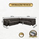 Ver imagem 2 de Sofá Magno 3.97x3.32m de Canto, Retrátil e Reclinável - Marrom