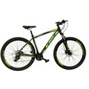 Ver imagem 1 de Bicicleta Aro 29 27v Freio Hidráulico K7 Preto Verde Tam. 19