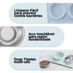 Comedouro Duplo para Pet Gatos e Cães Pequenos - 6