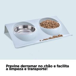 Comedouro Duplo para Pet Gatos e Cães Pequenos - 4