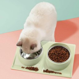 Comedouro Duplo para Pet Gatos e Cães Pequenos - 3