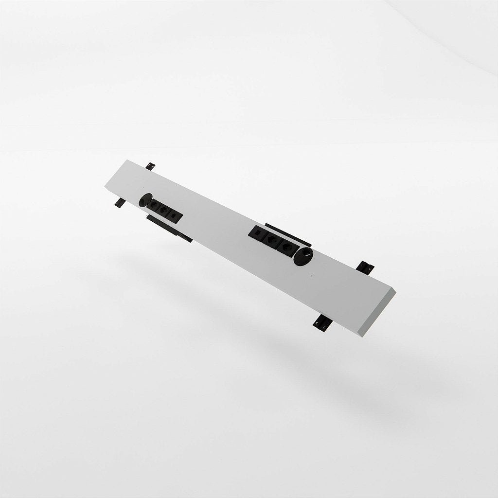 Conexao Passa Fio com Tomadas para Mesa P25 Pandin 90 Cm Cinza - 1