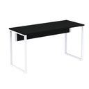 Ver imagem 1 de Mesa Escritório P25 Tub Pandin 170 Cm (larg) X 70 Cm (prof) Tampo Mdp Preto Pé Aço Tubular Branco