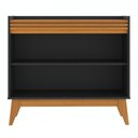 Ver imagem 6 de Buffet Aparador Ripado 2 Portas com Pés de Mdf Bahamas 92cm - Via Nossa - Preto e Cedro