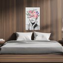 Ver imagem 4 de Quadro Decorativo Tela em Lona Abstrato Mulher com Flores na Cabeça 100x60cm Para Sala Quarto