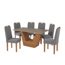 Ver imagem 2 de Conjunto Sala de Jantar Verbana Kappesberg 6 Cadeiras Veludo Titanio