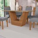 Ver imagem 3 de Conjunto Sala de Jantar Verbana Kappesberg 6 Cadeiras Veludo Titanio