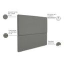 Ver imagem 2 de Cabeceira Cama Box Orgânica Queen 160cm Luna Suede C/frame Grafite