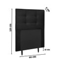 Ver imagem 3 de Cabeceira Estofada Cama Box Solteiro 90 Cm Milão Suede:suede Preto