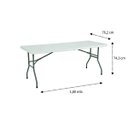 Ver imagem 2 de Mesa Dobrável Portátil Maleta Com Alça 1,80m Branca MaxChief
