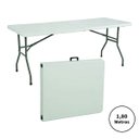 Ver imagem 5 de Mesa Dobrável Portátil Maleta Com Alça 1,80m Branca MaxChief