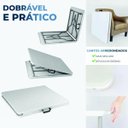 Ver imagem 4 de Mesa Dobrável Portátil Maleta Com Alça 1,80m Branca MaxChief