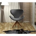 Ver imagem 2 de Poltrona Isis Decorativa Giratoria Base de Madeira Veludo com Espuma D26 Cinza Bella Decor