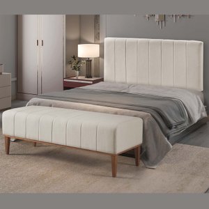 Conjunto Recamier e Painel Suspenso 140 Domênico - Linho Prime Cru