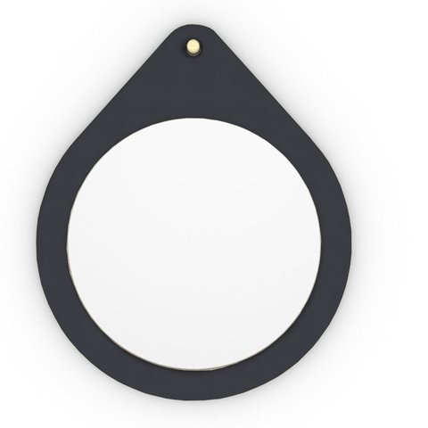 Espelho Decorativo Flat Wood Preto 50cm