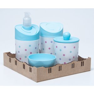 Kit Higiene Poa Azul C/bandeja Quadrada Crua