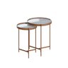 Conjunto Mesa Lateral Aqua Marmore Branco Cobre Redonda - 1