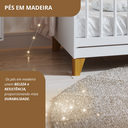 Ver imagem 6 de Berço Padrão Nacional Magia com Pés em Madeira Maciça 132,4cm Branco