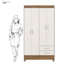 Ver imagem 5 de Kit Guarda Roupa Solteiro 4 Portas Astro Cômoda Astral - Amêndola Touch/off White