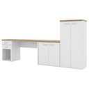 Ver imagem 1 de Mesa Escritorio 120 cm com Gaveteiro Armario e Balcao Olmo Branco Artany