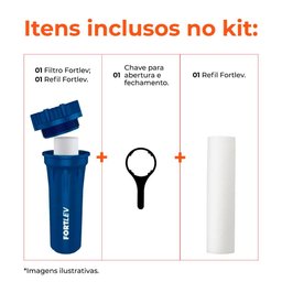 Kit Filtro P/ Caixa D'água ou Cavalete com Refil Fortlev - 4
