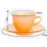 Jogo de Xícaras para Café Matte Salmão com Borda Dourada em Cristal com Pires 85ml - 8 Peças - 3
