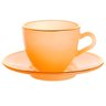 Jogo de Xícaras para Café Matte Salmão com Borda Dourada em Cristal com Pires 85ml - 8 Peças - 2