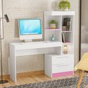 Ver imagem 4 de Mesa Escrivaninha Home Office 2 Gavetas 131,5cm com Nicho