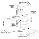 Ver imagem 3 de Mesa Escrivaninha Home Office 2 Gavetas 131,5cm com Nicho
