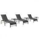 Ver imagem 1 de 3 Espreguiçadeiras Catar 3 Mesas Garden Corda Náutica Trama Preto