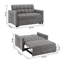 Ver imagem 6 de Sofá Cama Miami 2 Lugares Compacto para Apartamento com Molas Bonnel e Espuma D28 - Cinza