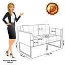 Ver imagem 7 de Kit 1 Sofá Namoradeira e 1 Poltrona Suede Base Metálica Industrial Dourado - D\'rossi Marrom