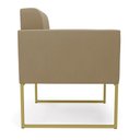 Ver imagem 3 de Kit 1 Sofá Namoradeira e 1 Poltrona Suede Base Metálica Industrial Dourado - D\'rossi Marrom