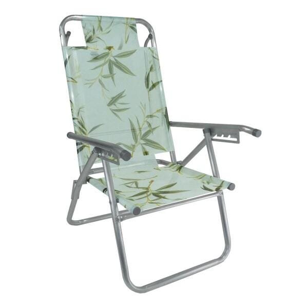 Cadeira de Praia Alumínio Reforçada 5 Posições Infinita UP Colors Bambu Zaka 120 KG - 1
