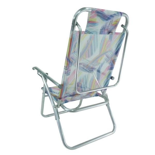 Cadeira de Praia Alumínio Reforçada 5 Posições Infinita UP Colors Aquarela Zaka 120 KG - 2