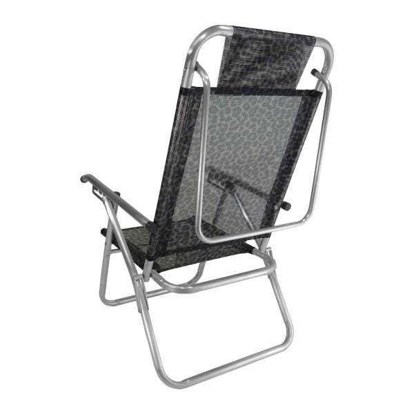 Cadeira de Praia Alumínio Reforçada 5 Posições Infinita UP Colors Onça Zaka 120 KG - 2