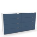 Ver imagem 4 de Cômoda 8 Gavetas Porto Branco Azul Politorno Móveis