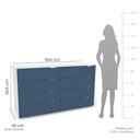 Ver imagem 2 de Cômoda 8 Gavetas Porto Branco Azul Politorno Móveis