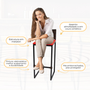 Ver imagem 4 de Kit 3 Bancos Quadrado Junco Argila para Bancada Alta Cozinha Área Gourmet Bistrô Piscina Bar